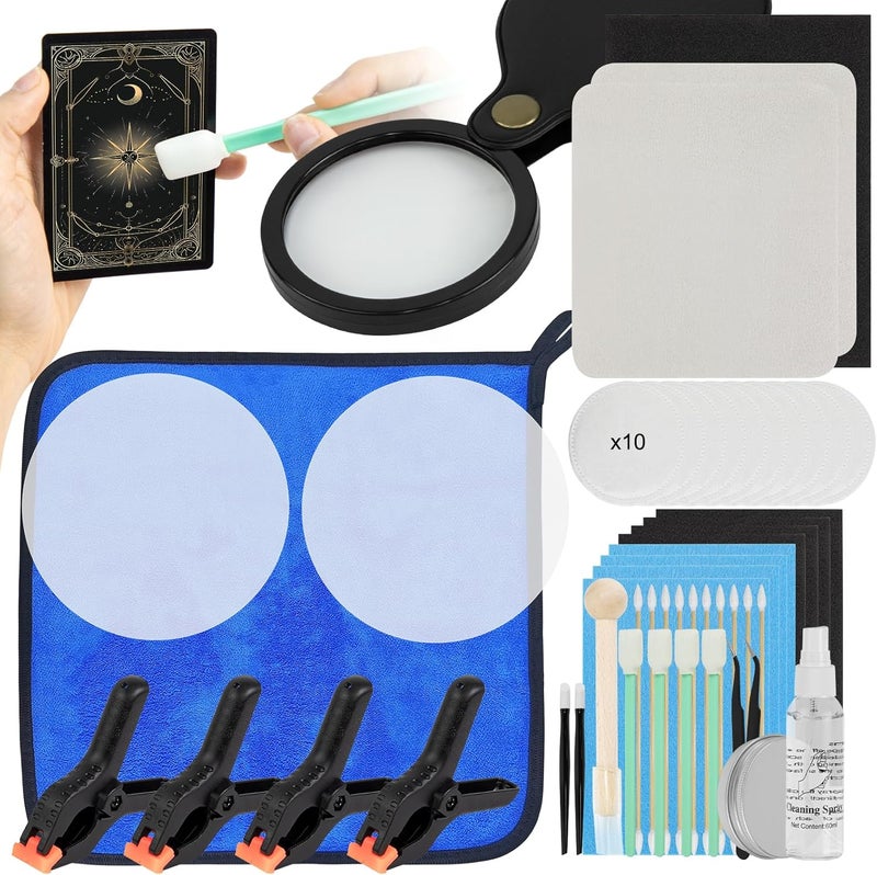 FETUSI Card Care Clean Kit,17-in-1 Card Cleaning and Polishing Restoration Kit, Trading Card Cleaning Kit with Fixing Jig and EVA Shaping Foam, Suitable for PSA Rated Card Care - Image 2